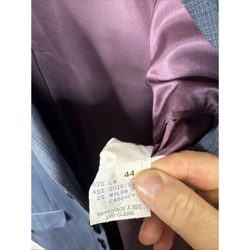 Brothers Beilla Italian Wool Silk Blazer Blue Plaid 44S Tessuto Italiano‎